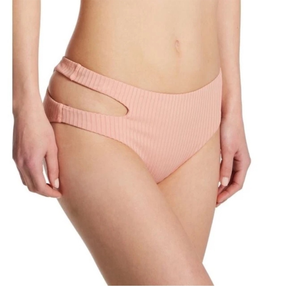 New Sanctuary Refresh Rib Banded Midster Bikini Bottoms Womens Size large